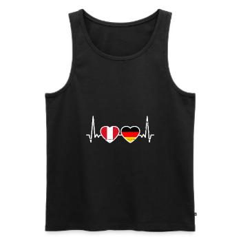Peru Deutschland Peruanische Deutsche Flagge - Männer Premium Bio Tank Top - Schwarz - Vorne - Michal (187cm)