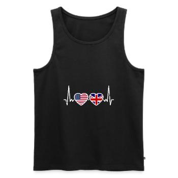 USA Great Britain Flags American British British - Men's Premium Organic Tank Top - black - Front - Michal (187cm)