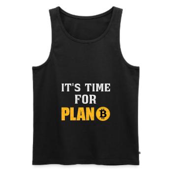 Il est temps pour le plan B Bitcoin Cryptocurrency Money BTC - Débardeur bio Premium Homme - noir - Devant - Michal (187cm)