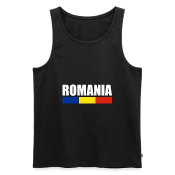 Roumanie Drapeau Roumain Roumanie Roumanie - Débardeur bio Premium Homme - noir - Devant - AI Model Male 178 light (178cm)