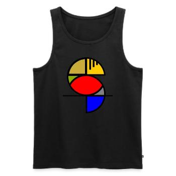 Abstract parrot - Men's Premium Organic Tank Top - black - Front - AI Model Male 178 light (178cm)