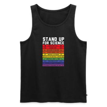 Flat Earth Flat Earth Stand Up For Science - Débardeur bio Premium Homme - noir - Devant - AI Model Male 178 light (178cm)