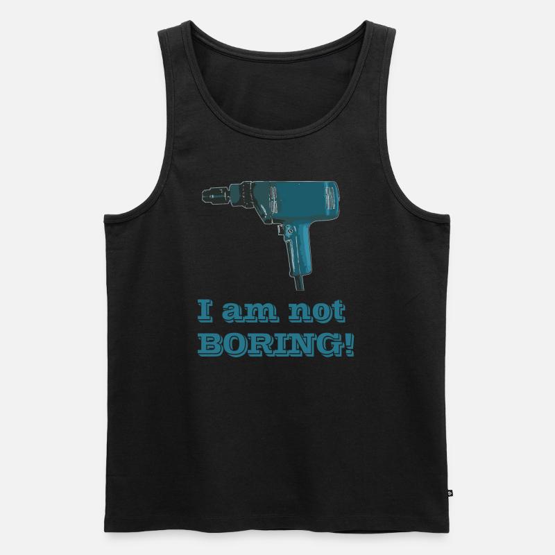 Im not BORING! - Männer Premium Bio Tank Top - Schwarz