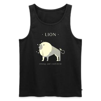 STERNZEICHEN Löwe - Männer Premium Bio Tank Top - Schwarz - Vorne - Michal (187cm)