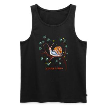 escargot - Débardeur bio Premium Homme - noir - Devant - Michal (187cm)
