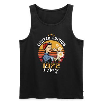 Légendaire depuis mai 1972 - mai 1972 Anniversaire 1972 - Débardeur bio Premium Homme - noir - Devant - Michal (187cm)