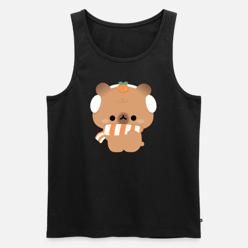 Capybara Winter - Männer Premium Bio Tank Top - Schwarz