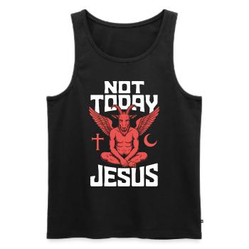 Not Jesus today! Satanist Atheist Goth Aesthetic - Men's Premium Organic Tank Top - black - Front - AI Model Male 178 light (178cm)