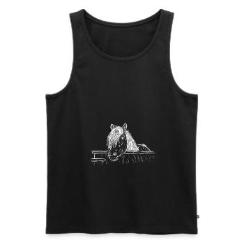 Cheval - Débardeur bio Premium Homme - noir - Devant - Michal (187cm)