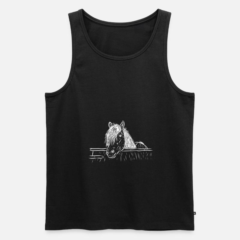 Pferd - Männer Premium Bio Tank Top - Schwarz