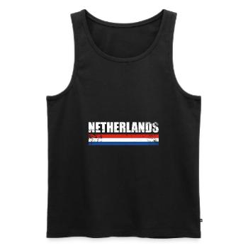 Pays-Bas Vintage Drapeau néerlandais Pays-Bas - Débardeur bio Premium Homme - noir - Devant - Michal (187cm)