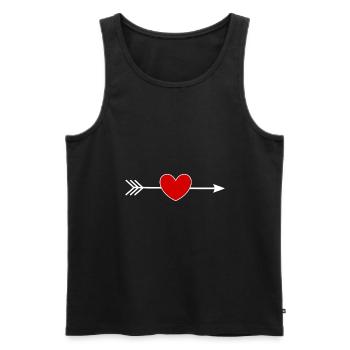 cœur rouge, St.Valentin - Débardeur bio Premium Homme - noir - Devant - Michal (187cm)