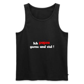 lustiger Spruch pupsen - Männer Premium Bio Tank Top - Schwarz - Vorne - AI Model Male 178 light (178cm)