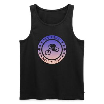 Biken Fahrrad Bmx MTB - Männer Premium Bio Tank Top - Schwarz - Vorne - AI Model Male 178 light (178cm)