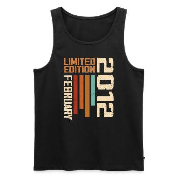 Born in February 2012 Retro 2012 Anniversary - Men's Premium Organic Tank Top - black - Front - Michal (187cm)