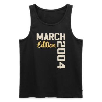 März 2004 Geburtstagsgeschenk März 2004 - Männer Premium Bio Tank Top - Schwarz - Vorne - Michal (187cm)