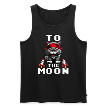 KITTY to the moon diamond hands - Men's Premium Organic Tank Top - black - Front - Michal (187cm)