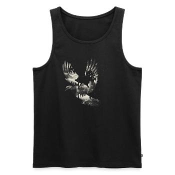 pigeon pigeon bird pigeon fancier flying - Men's Premium Organic Tank Top - black - Front - AI Model Male 178 light (178cm)