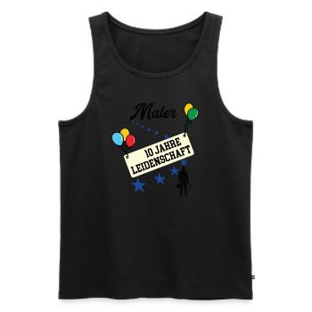 Maler Jubiläum 10 Jahre 10. jähriges bester 10th - Männer Premium Bio Tank Top - Schwarz - Vorne - Michal (187cm)