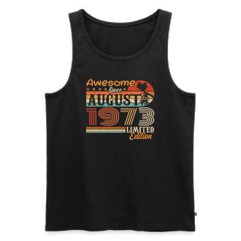 1973 August Geschenkidee August 1973 - Männer Premium Bio Tank Top - Schwarz - Vorne - AI Model Male 178 light (178cm)