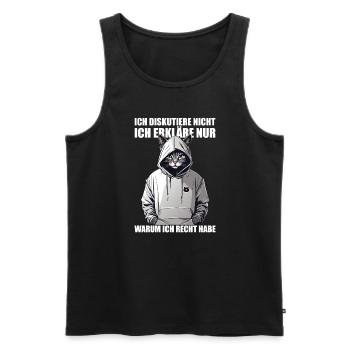 Ich diskutiere nicht, ich erkläre nur warum ich... - Männer Premium Bio Tank Top - Schwarz - Vorne - AI Model Male 178 light (178cm)