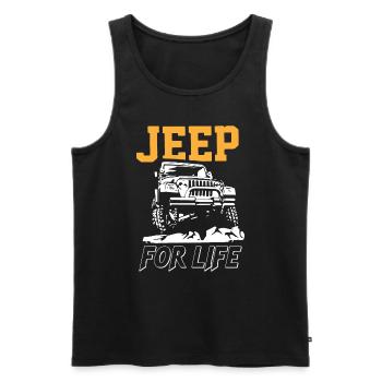Plans avec Jeeps - Débardeur bio Premium Homme - noir - Devant - Michal (187cm)