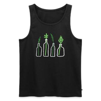 Plant Graphic Plant In Bottle - Men's Premium Organic Tank Top - black - Front - AI Model Male 178 light (178cm)