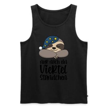 Faultier Nur Noch Ein Viertel Stündchen Geschenk - Männer Premium Bio Tank Top - Schwarz - Vorne - Michal (187cm)
