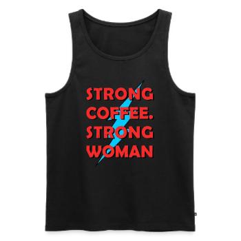 café fort. femme forte Graphique - Débardeur bio Premium Homme - noir - Devant - AI Model Male 178 light (178cm)