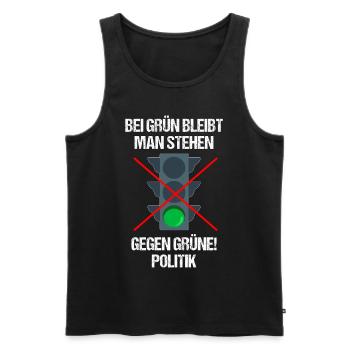gegen Grüne Politik Grün Geschenk - Männer Premium Bio Tank Top - Schwarz - Vorne - Michal (187cm)