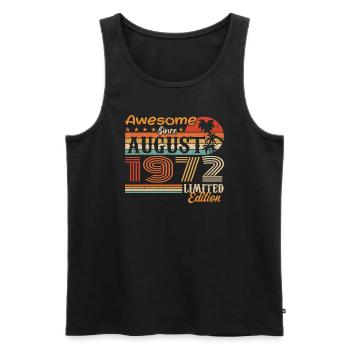 1972 August Geschenkidee August 1972 - Männer Premium Bio Tank Top - Schwarz - Vorne - AI Model Male 178 light (178cm)