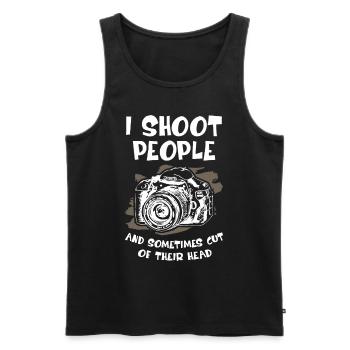 I Shoot People Photographer - Männer Premium Bio Tank Top - Schwarz - Vorne - Michal (187cm)