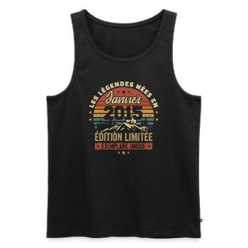 Légendaire depuis Janvier 2015 Vintage Cadeau 2015 - Débardeur bio Premium Homme - noir - Devant - Michal (187cm)