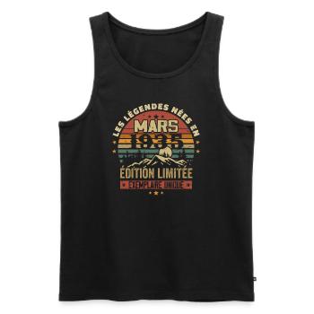 Vintage 1935 March Gift Retro Anniversary 1935 - Men's Premium Organic Tank Top - black - Front - Michal (187cm)