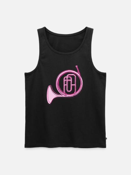 Musik,Horn,outline,Musikinstrument - Männer Premium Bio Tank Top - Schwarz