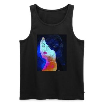 zwei Seiten - Männer Premium Bio Tank Top - Schwarz - Vorne - AI Model Male 178 light (178cm)