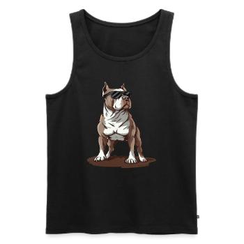 Pitbull Owner Gifts - Men's Premium Organic Tank Top - black - Front - Michal (187cm)