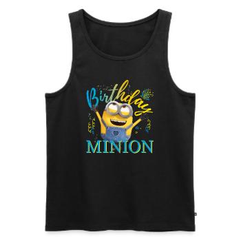 Minions Birthday Minion With Confetti - Men's Premium Organic Tank Top - black - Front - AI Model Male 178 light (178cm)