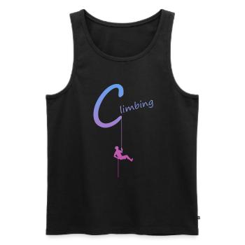 climbing, abseilen, klettern, kletterer - Männer Premium Bio Tank Top - Schwarz - Vorne - Michal (187cm)