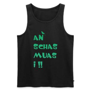 An Schas muas i - Männer Premium Bio Tank Top - Schwarz - Vorne - AI Model Male 178 light (178cm)