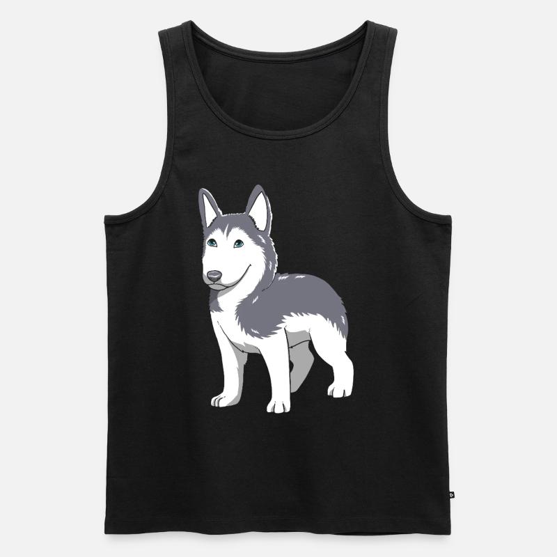 Husky - Männer Premium Bio Tank Top - Schwarz