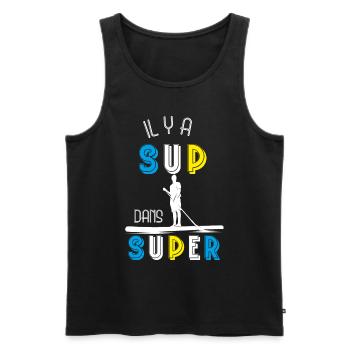 SUPER SUP - stand up paddle - Men's Premium Organic Tank Top - black - Front - Michal (187cm)