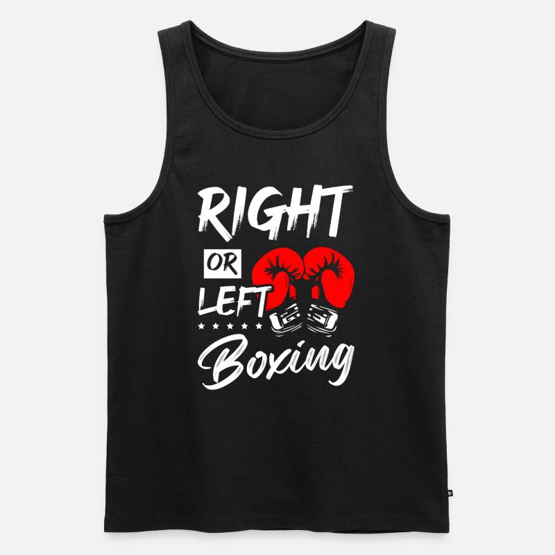Right or Left Boxing - Männer Premium Bio Tank Top - Schwarz