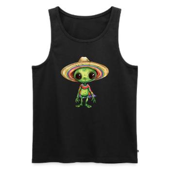 Cinco de Mayo Alien Außerirdischer Feier Design - Männer Premium Bio Tank Top - Schwarz - Vorne - Michal (187cm)