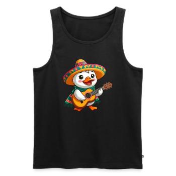 Sweet Duck Guitarist Cinco de Mayo - Men's Premium Organic Tank Top - black - Front - Michal (187cm)