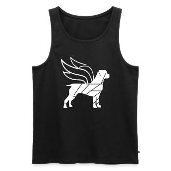 Rottweiler Angel with Wings Silhouette - Men's Premium Organic Tank Top - black - Front - Michal (187cm)