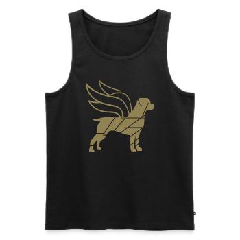 Rottweiler Angel with Wings Silhouette - Men's Premium Organic Tank Top - black - Front - Michal (187cm)