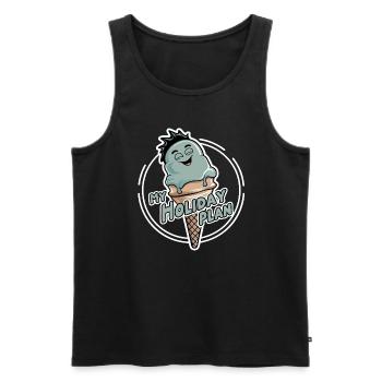 Laughing Ice Cream Cone Funny Ice Cream Design Saying - Men's Premium Organic Tank Top - black - Front - Michal (187cm)