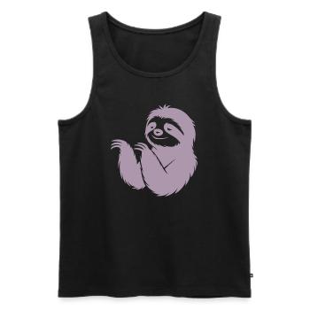 Cool Sloth Silhouette Portrait Face Head - Men's Premium Organic Tank Top - black - Front - Michal (187cm)