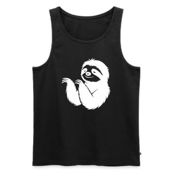 Cool Sloth Silhouette Portrait Face Head - Men's Premium Organic Tank Top - black - Front - Michal (187cm)
